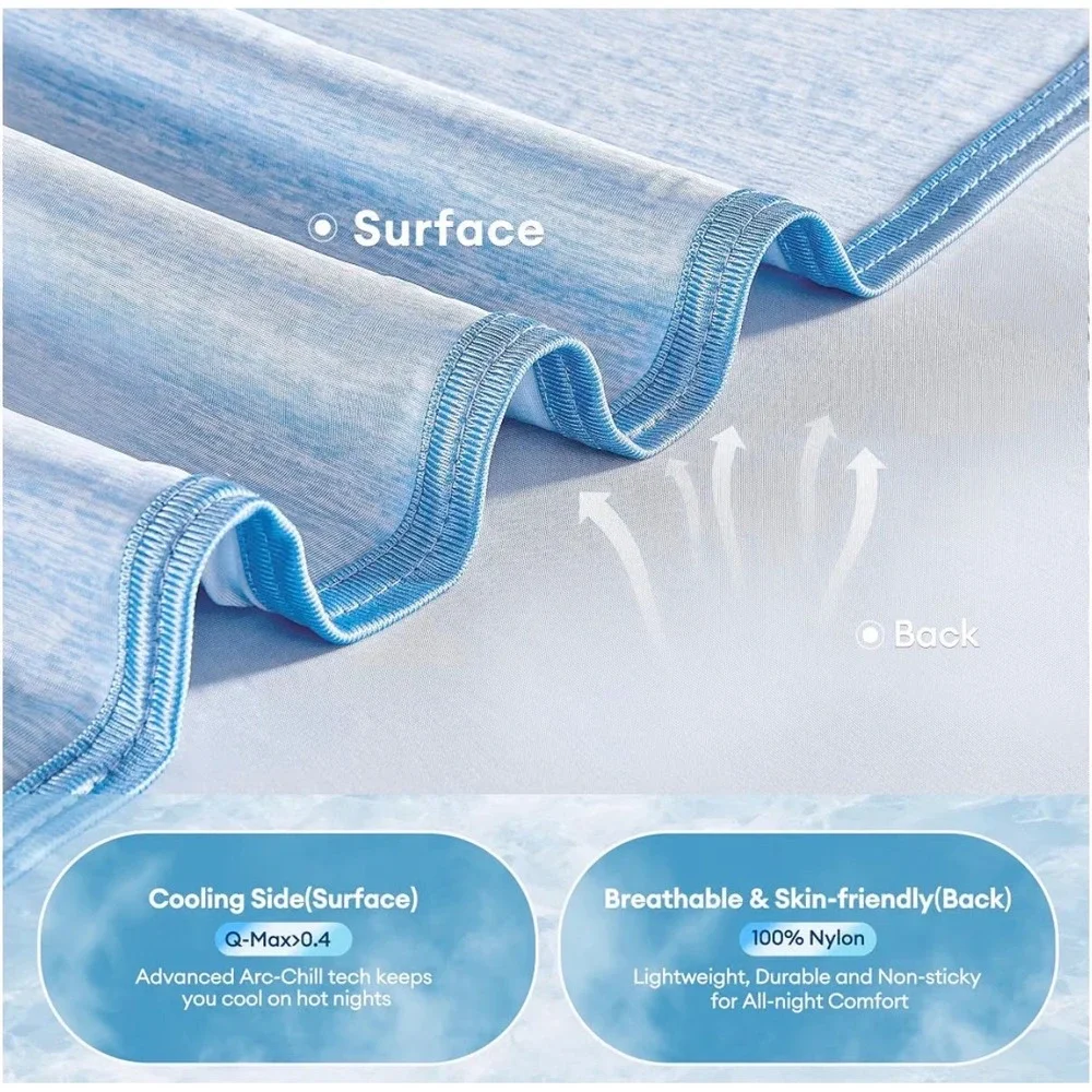 VFROO Cooling Blanket Blue 60x80 Q-Max 0.4 Arc-Chil for Hot Sleepers Night Sweat